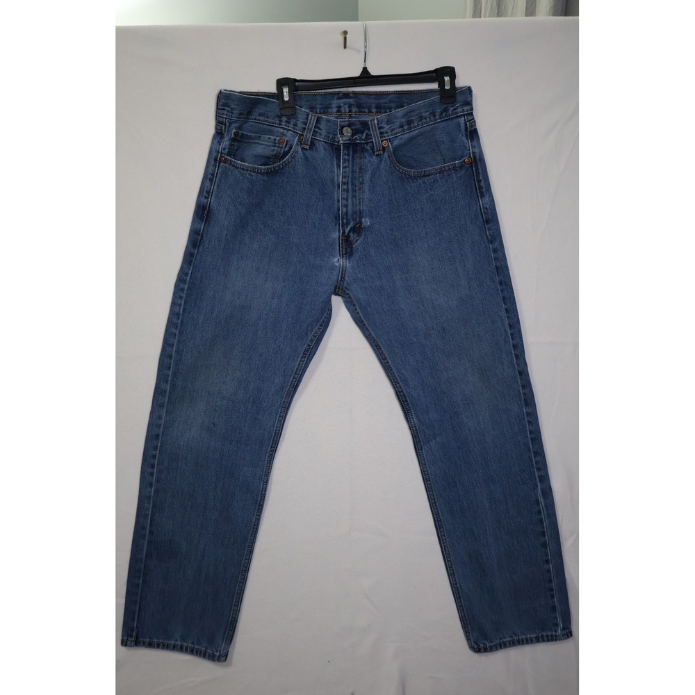 Levis 505 Regular Fit Mens Blue Denim‎ Jeans Straight Leg 34x30 Medium Wash